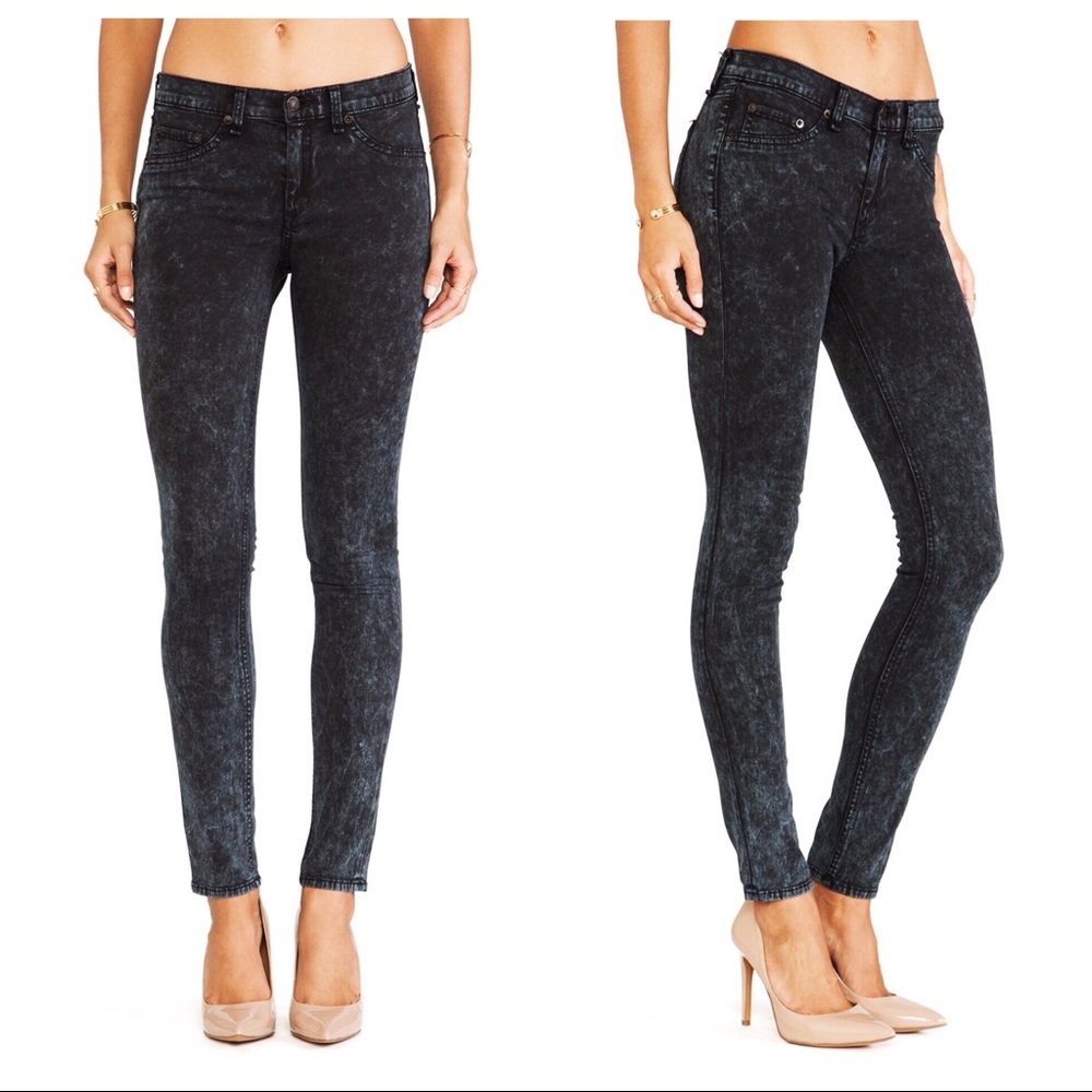 Rag & Bone The Legging Skinny Jeans Rosebowl Black